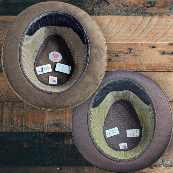 Leather/Mesh Fedora | American Hat Makers | Chestnut